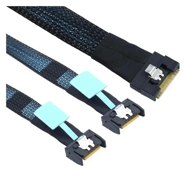 Alt view image 3 of 6 - PCI-E Ultraport Slimline S-AS 4.0 SFF-8654 8i 74pin to 2X MCIO 4X 4i 8654 38Pin Server Internal Connection Cable(0.5m)
