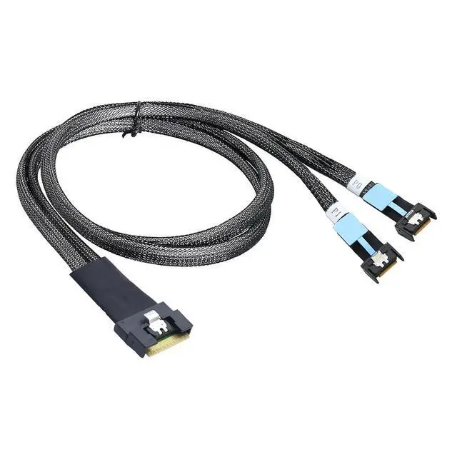 Alt view image 5 of 6 - PCI-E Ultraport Slimline S-AS 4.0 SFF-8654 8i 74pin to 2X MCIO 4X 4i 8654 38Pin Server Internal Connection Cable(0.5m)