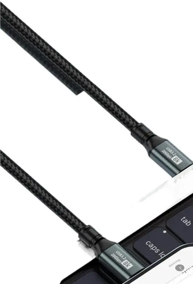 Alt view image 6 of 6 - PD100W USB 3.2 20Gbps 3 Type C to Type C Cable 8K@60Hz USB-C Data Cord(Black 2m)