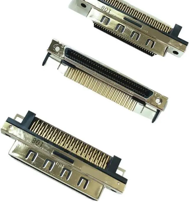 Alt view image 7 of 7 - SCSI VHDCI68 VHDCI 68P V68 V.68 Single-Layer Female Adapter 90 Degree Plug-in Female Connector(Made in China Type)
