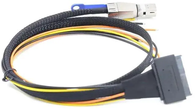 Alt view image 4 of 6 - S-AS HD SFF-8644 to U.2 SFF-8639 Adapter Cable with Power Supply Open Cable