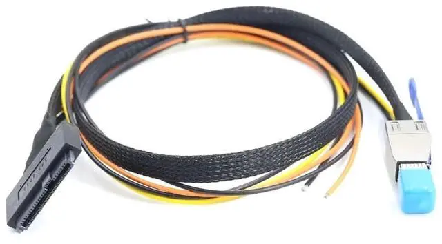 Alt view image 5 of 6 - S-AS HD SFF-8644 to U.2 SFF-8639 Adapter Cable with Power Supply Open Cable