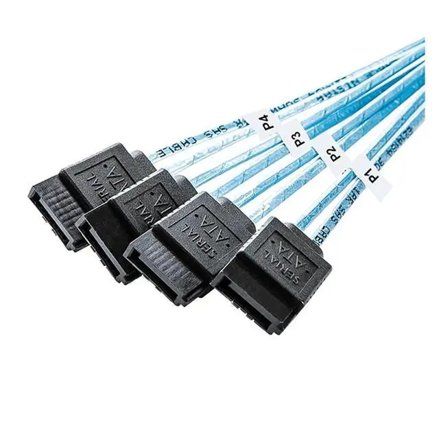 Alt view image 5 of 6 - S-AS HD SFF-8644 to 4 X SATA 7Pin Hard Disk Cable 12Gbps Server External Hard Disk High-Speed Cable 3.33TF/1M