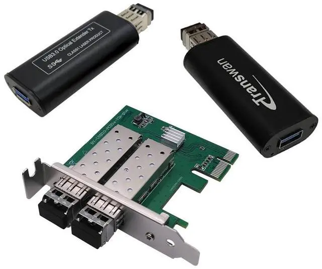Main image of PCI-E Slot to 2 Ch x Mini USB 3.0 Fiber Optic Extender Over Max 250 Meters (820FT) Single-Mode Fiber, Super Speed 5 Gbps Supported (BY-2PUSB-912DF(Over 2 Strands SMF))