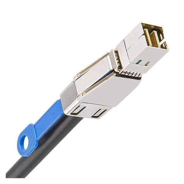 Alt view image 6 of 6 - S-AS HD SFF-8644 to 4 X SATA 7Pin Hard Disk Cable 12Gbps Server External Hard Disk High-Speed Cable 3.33TF/1M