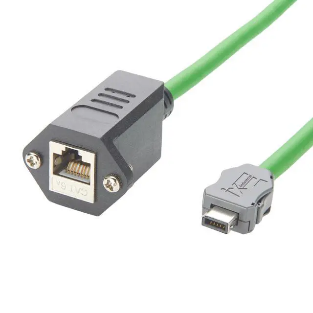 Alt view image 4 of 7 - IX40G-B-10S-CV(7.0) IX B Key to RJ45 Female Cable Screw Panel Mount RJ45 Modular Jack Industrial Cat6A Ethernet Shielded Cable for Industrial Camera Machine Vision PLC Robotic(0.3M/0.98FT)