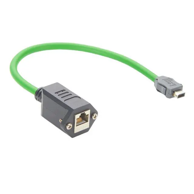Alt view image 6 of 7 - IX40G-B-10S-CV(7.0) IX B Key to RJ45 Female Cable Screw Panel Mount RJ45 Modular Jack Industrial Cat6A Ethernet Shielded Cable for Industrial Camera Machine Vision PLC Robotic(0.3M/0.98FT)