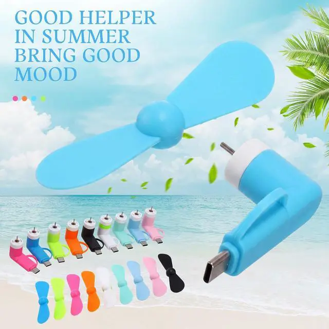 Alt view image 4 of 7 - Aurelema 36 Pcs Mini Cell Phone Fan 2-in-1 USB C Cooling Mini USB Fan Compatible with Type C, Smartphone, Tablet Portable and Powerful Summer Accessories (9 Colors)