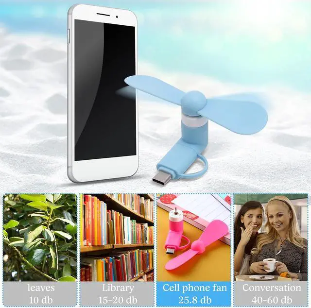Alt view image 7 of 7 - Aurelema 36 Pcs Mini Cell Phone Fan 2-in-1 USB C Cooling Mini USB Fan Compatible with Type C, Smartphone, Tablet Portable and Powerful Summer Accessories (9 Colors)
