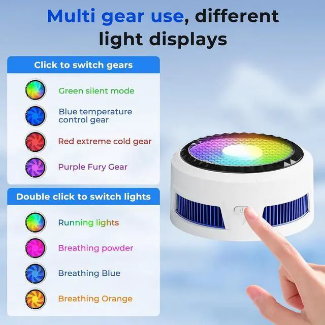 Alt view image 2 of 7 - Ai Phone Cooler 3-Second Cooling Magnetic Cooler for Gaming Portable Phone Radiator Variable Frequency Temperature Control Anti-Condensation Cool Fan for iPhone/Android