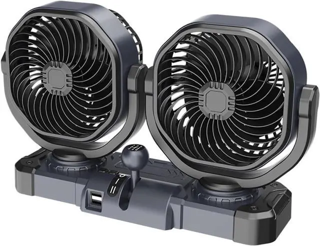 Main image of Multiple Position Double Cooling Fan with Adjustable Angles Quiet Operations for Enhanced Air Circulation on the Go Low Fan