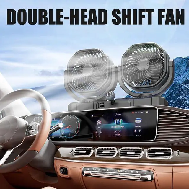 Alt view image 2 of 7 - Multiple Position Double Cooling Fan with Adjustable Angles Quiet Operations for Enhanced Air Circulation on the Go Low Fan