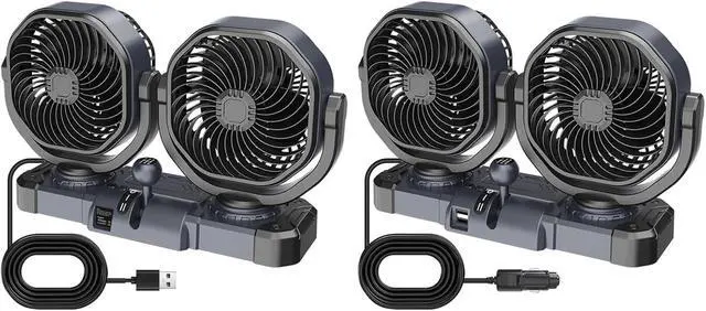 Alt view image 5 of 7 - Multiple Position Double Cooling Fan with Adjustable Angles Quiet Operations for Enhanced Air Circulation on the Go Low Fan