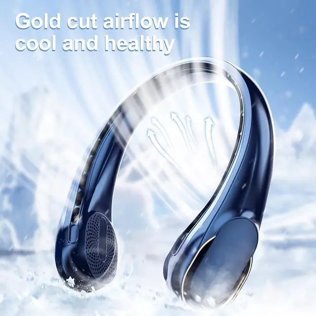 Alt view image 2 of 7 - Neck Fan with Strong Wind, 5000mah Portable Neck Fans Rechargeable, 360° Adjustable Cooling, Quiet Hands-Free Wearable Fan with Fast Charging, Long Battery Life for Travel, Blue