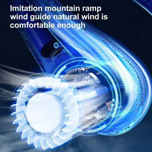 Alt view image 5 of 7 - Neck Fan with Strong Wind, 5000mah Portable Neck Fans Rechargeable, 360° Adjustable Cooling, Quiet Hands-Free Wearable Fan with Fast Charging, Long Battery Life for Travel, Blue