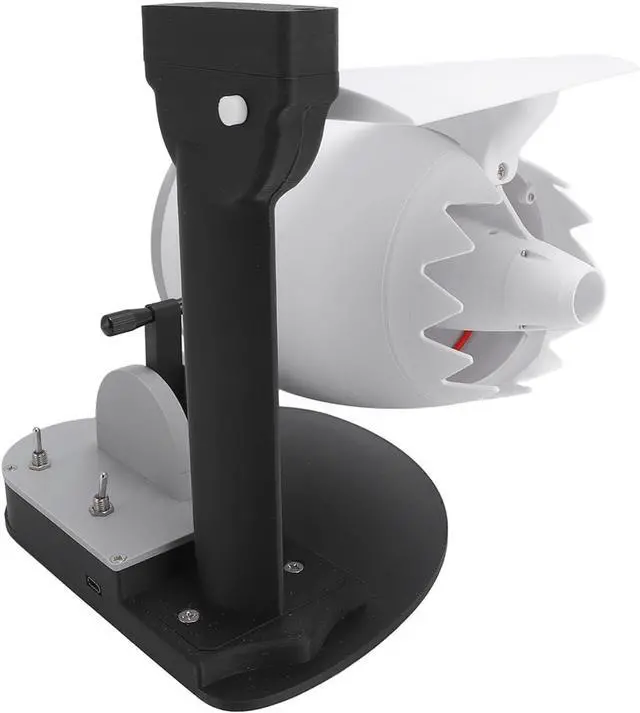 Alt view image 5 of 7 - Desktop Fan with Red Tail Light and Humidifier Turbofan Engine Shape USB Cooling Fan for Home