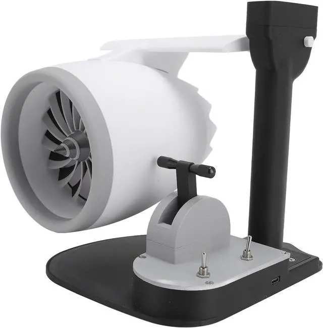 Alt view image 3 of 7 - Desktop Fan with Red Tail Light and Humidifier Turbofan Engine Shape USB Cooling Fan for Home
