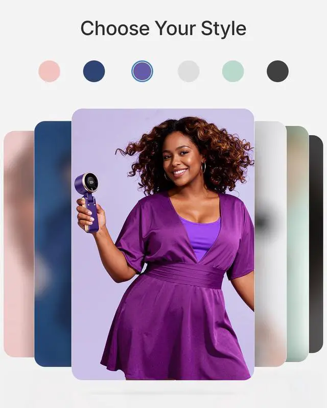 Alt view image 7 of 7 - Portable Handheld Turbo Fan - 5 Gear High Speed 4000mah Rechargeable Mini Personal Hand Fan Blow Cold Air, Battery Operated Travel Essentials, for Women, Men Purple a