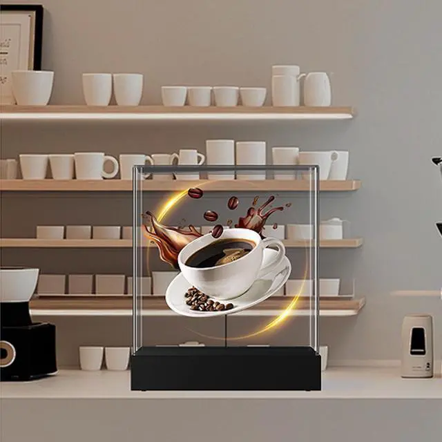 Alt view image 2 of 7 - Cosiki 3D Hologram Fan with 2000x1920 Resolution 4GB Memory App Control Transparent Protective Cover 96 LED Beads for Retail Store Shopping Mall Display