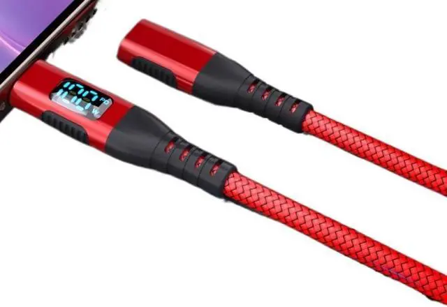 Alt view image 3 of 6 - 100W USB C to USB C Fast Cable with 480Mbps Transfer Speed Red Nylon Data Cord(300cm)