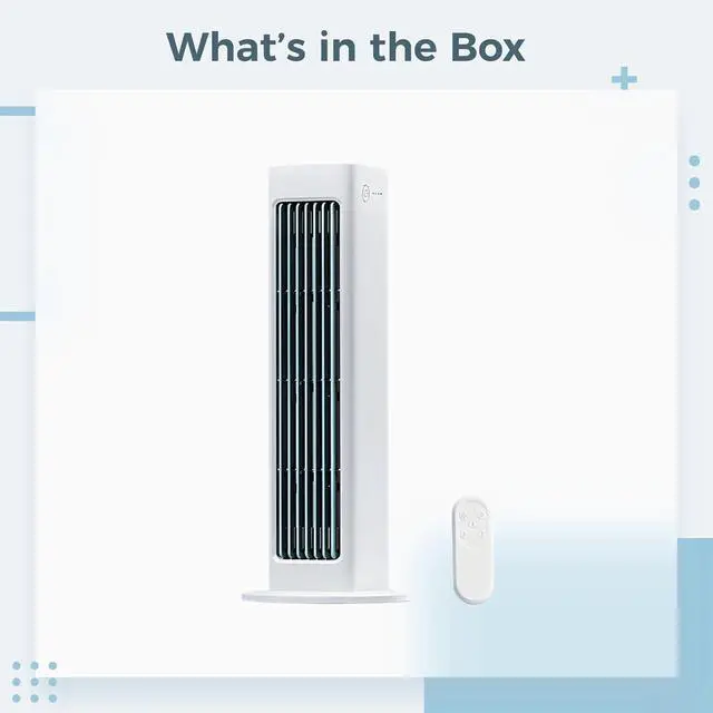 Alt view image 4 of 5 - Bladeless Tower Fan, White Portable USB Rechargeable Fan with Remote, Quiet Oscillating Fan, 3000mAh Battery, 12.8 in / 32.5 cm, for Home, Office, Bedroom
