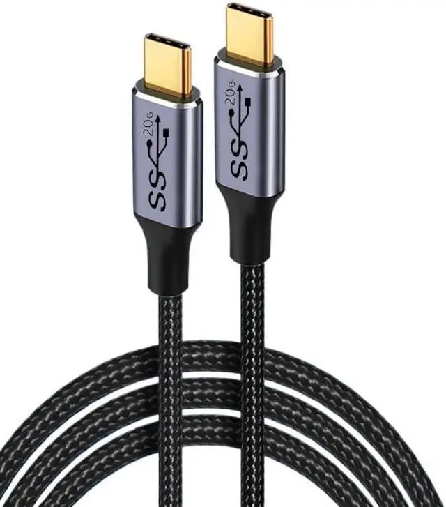 Alt view image 4 of 4 - Type C to C USB C Cable Fast PD 100W 5A 20Gbps High Speed Transmission Data Cable USB3.2 Gen2 4K 60Hz Audio Cable Male(1m)
