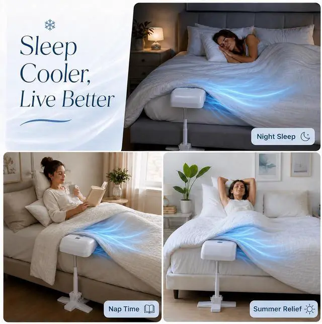 Alt view image 5 of 7 - Under Sheet Bed Cooling Fan, Air Circulation Under Blankets, Adjustable Speed, Quiet Operation,for Hot Nights