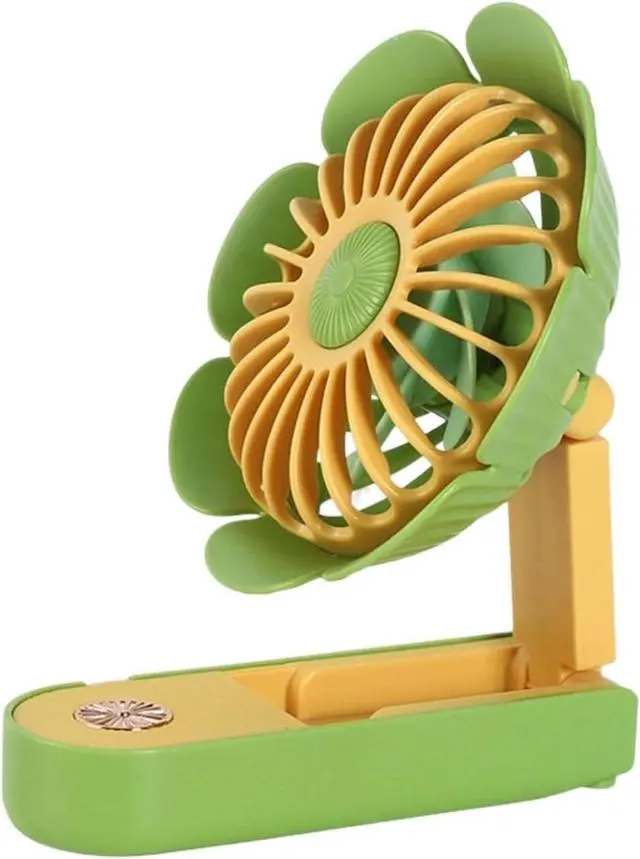 Main image of Quiet Performance Rechargeable USB Table Fan In Sunflower Shape Quiet Summer Decorative With 3 Adjustable Speeds Easy to Carry(Green)