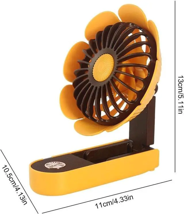 Alt view image 2 of 7 - Quiet Performance Rechargeable USB Table Fan In Sunflower Shape Quiet Summer Decorative With 3 Adjustable Speeds Easy to Carry(Green)