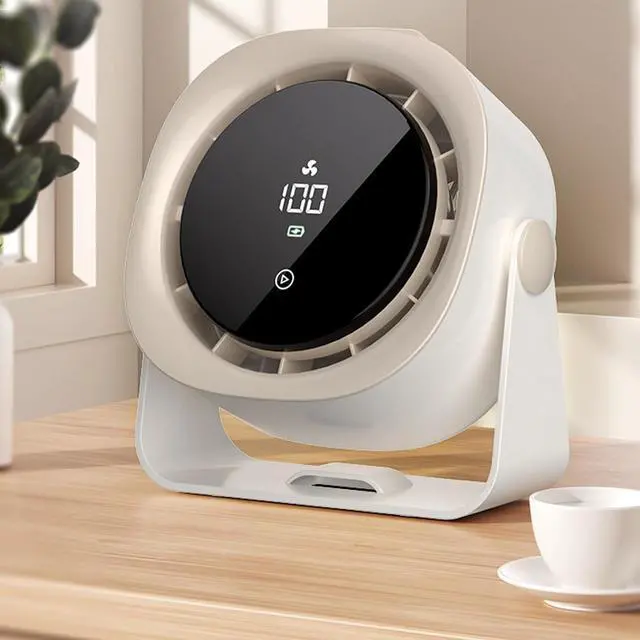 Alt view image 2 of 7 - Small Individual Desk Fan Energy Saving Low Design USB Rechargeable Cooling Fan Suitable for Bedroom Offices