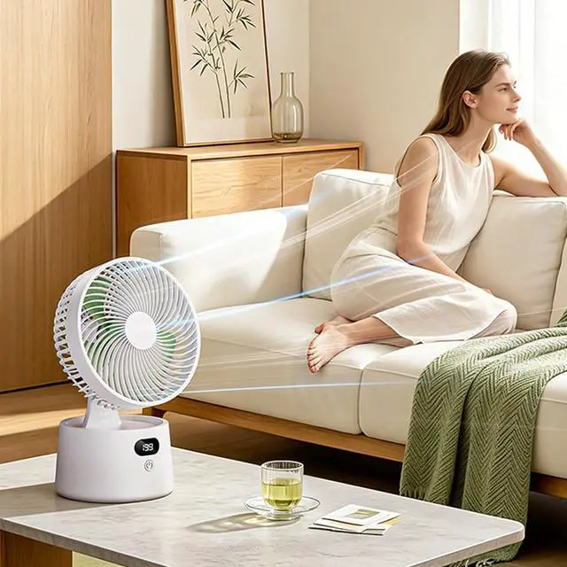 Alt view image 2 of 7 - Small Desktop Fan Motor Cooling Desk Fan Texture Ideal for Workstation Dorm Room