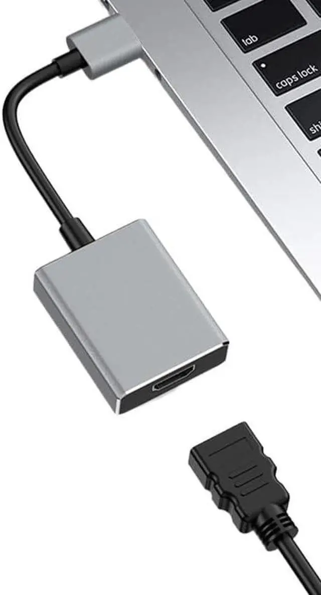 Alt view image 3 of 5 - USB to HDMI Converter Type C Adapter VGA Computer External M>oni>tor HD Line TV Projector(USB to 1HDMI for Mac)