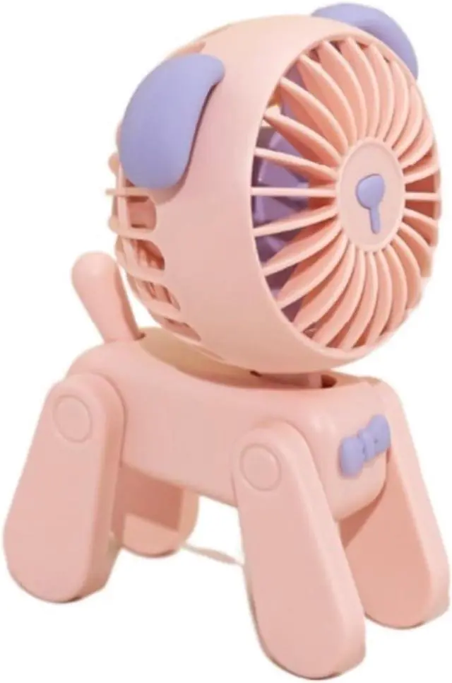 Main image of Quiet Performance Cute Pet Dog Shape Mini Fan USB Rechargeable Pocket Handheld For Office Easy to Carry(Pink)