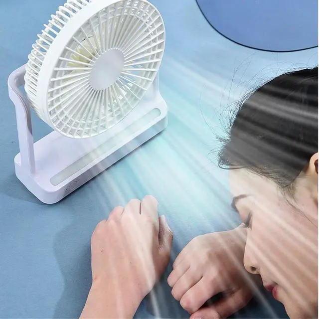 Alt view image 5 of 6 - Quiet Performance Adjustable Speeds Small Fan USB Charging Oscillating Desk 3 In 1 Lightweight And Portable Wall Easy to Carry