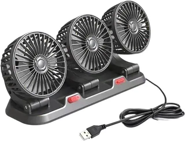 Main image of Three Head Car Fan USB Powered Cooling Fan for Truck SUV Home Auto Cooling Vehicle Mounted Ventilation Heat Relief