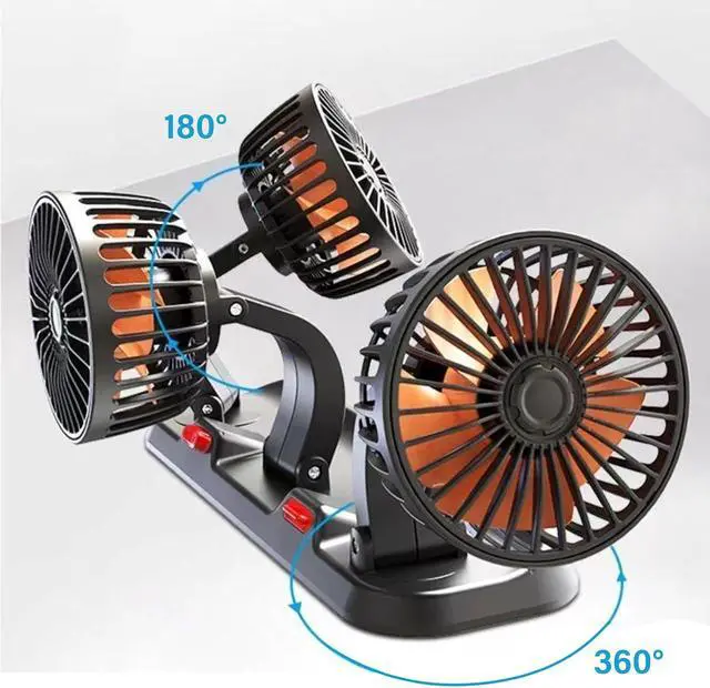 Alt view image 2 of 7 - Three Head Car Fan USB Powered Cooling Fan for Truck SUV Home Auto Cooling Vehicle Mounted Ventilation Heat Relief