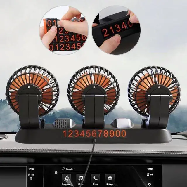 Alt view image 5 of 7 - Three Head Car Fan USB Powered Cooling Fan for Truck SUV Home Auto Cooling Vehicle Mounted Ventilation Heat Relief