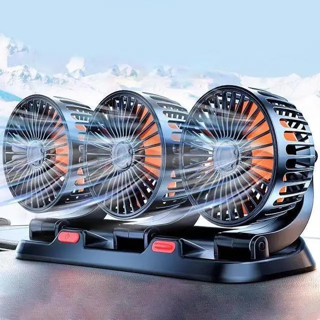 Alt view image 7 of 7 - Three Head Car Fan USB Powered Cooling Fan for Truck SUV Home Auto Cooling Vehicle Mounted Ventilation Heat Relief