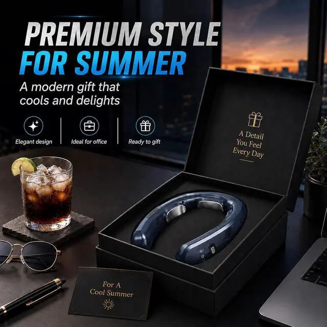 Alt view image 5 of 6 - Rechargeable Bladeless Neck Air Conditioner Fan, Long Endurance Portable Bladeless Cooling Plate, 3 Adjustable Settings, Dual Hot and Cold Modes, Quiet Lightweight Wearable Neck Fanblue