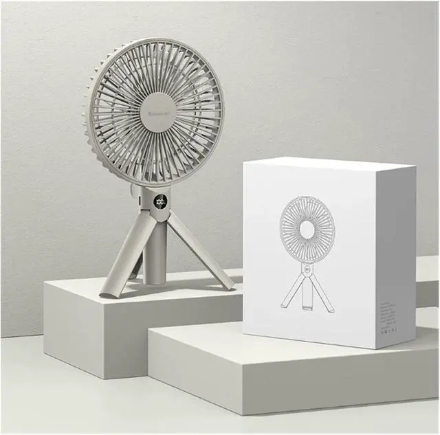 Alt view image 3 of 7 - 15cm Handheld Desk Fan Folding Tripod Outdoor USB Mini Fan 3 Colors(Khaki)