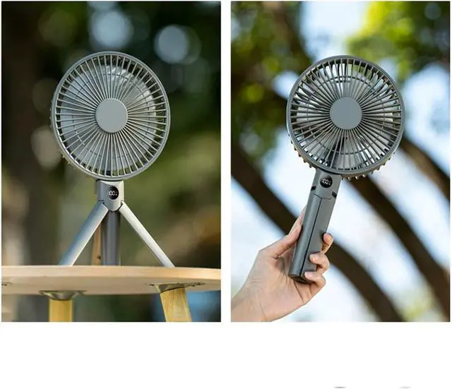 Alt view image 4 of 7 - 15cm Handheld Desk Fan Folding Tripod Outdoor USB Mini Fan 3 Colors(Khaki)