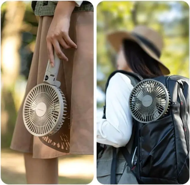 Alt view image 5 of 7 - 15cm Handheld Desk Fan Folding Tripod Outdoor USB Mini Fan 3 Colors(Khaki)