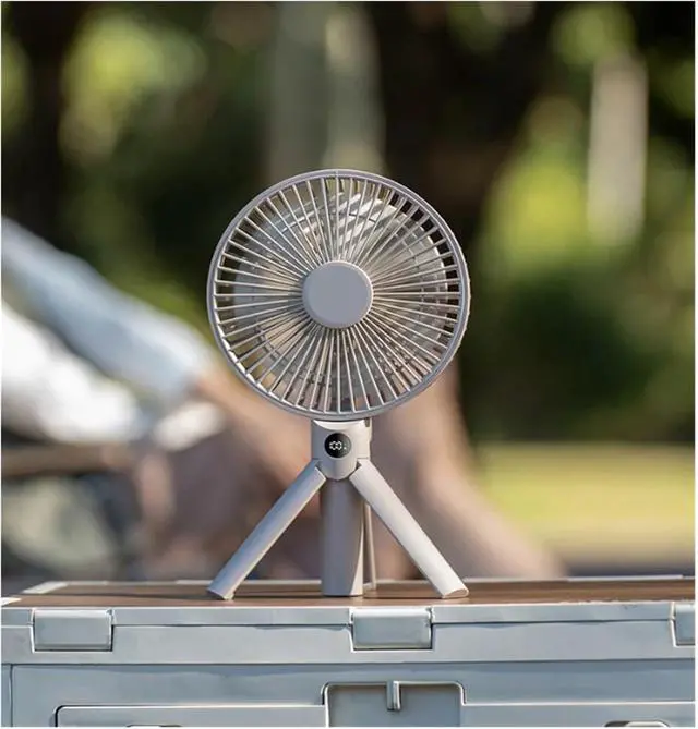 Alt view image 6 of 7 - 15cm Handheld Desk Fan Folding Tripod Outdoor USB Mini Fan 3 Colors(Khaki)