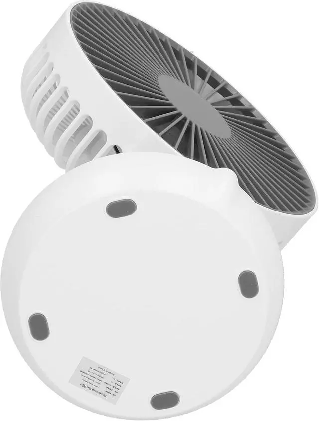 Alt view image 2 of 6 - Oscillating Desk Fan Rechargeable Portable USB Desk Fan 5 Speed Quiet for Home Office School White (White)