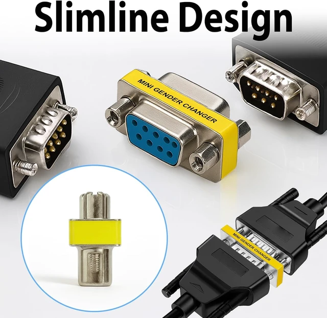 Alt view image 3 of 7 - DB9 Gender Changer 6-Pack Serial Adapter Set for DB9