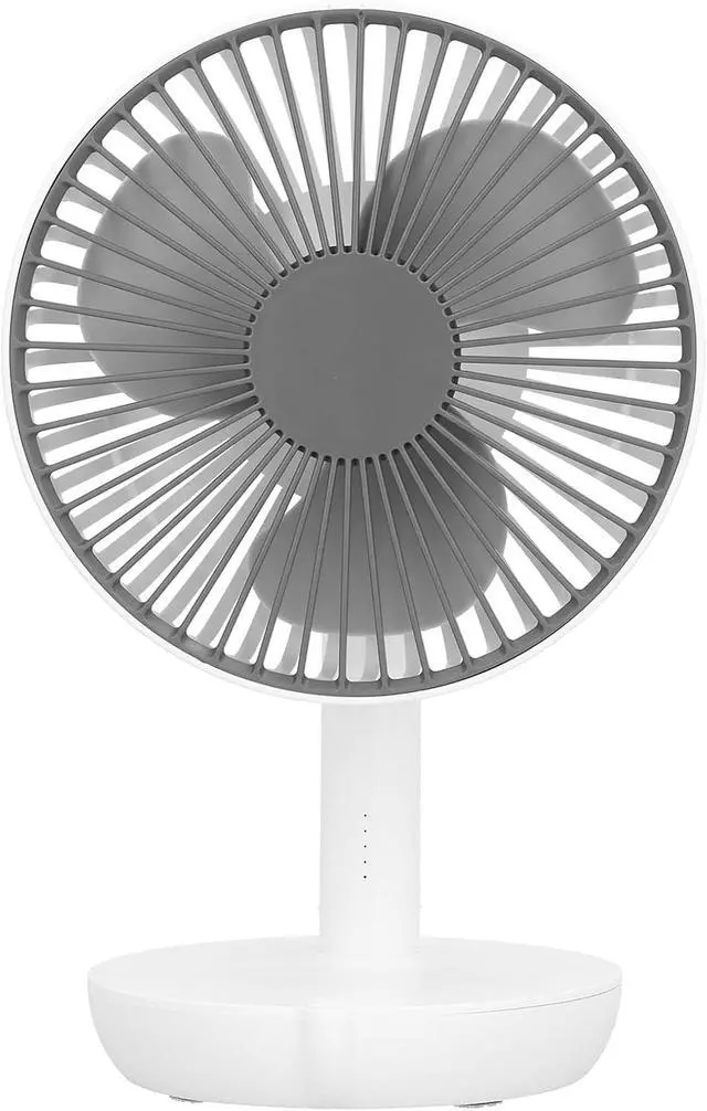 Alt view image 4 of 6 - Oscillating Desk Fan Rechargeable Portable USB Desk Fan 5 Speed Quiet for Home Office School White (White)