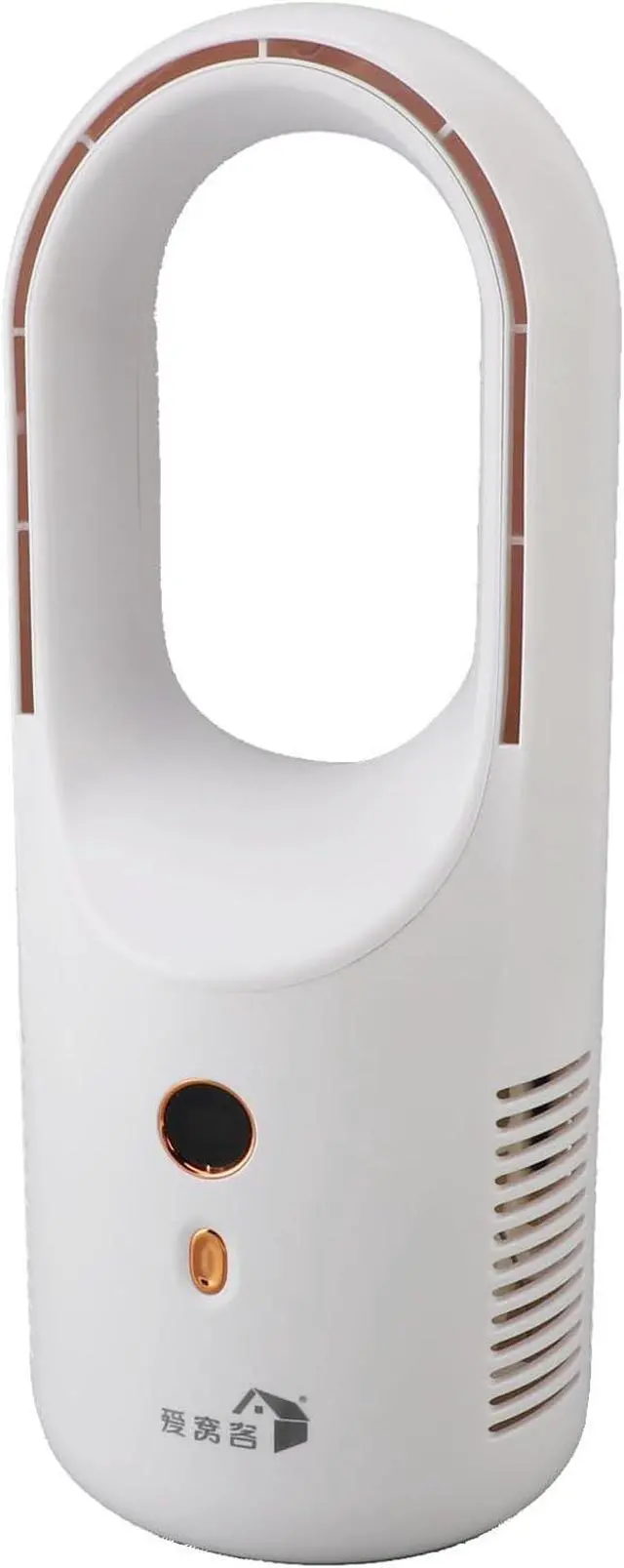 Alt view image 4 of 7 - Bladeless Portable Desk Fan Silent 6 Speed Power Display USB Type C Charging Desktop Cooling Fan