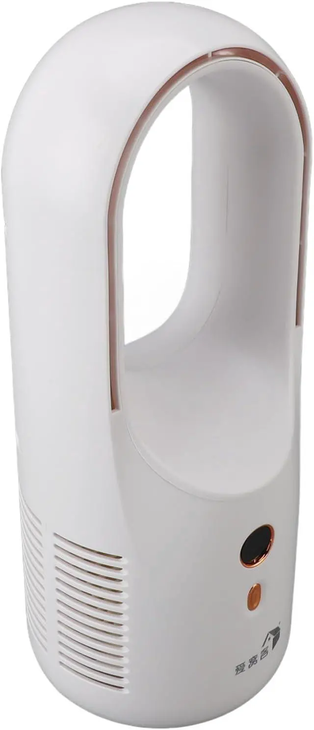 Alt view image 5 of 7 - Bladeless Portable Desk Fan Silent 6 Speed Power Display USB Type C Charging Desktop Cooling Fan