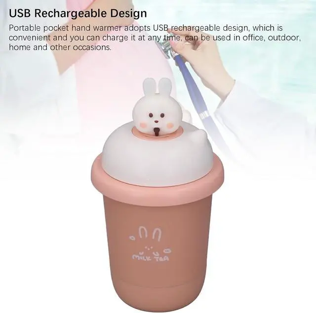 Alt view image 2 of 7 - 10000mAh Fast Heating Milk Tea Hand Warmer USB Rechargeable Pocket Heater for Home, Office and Outdoor