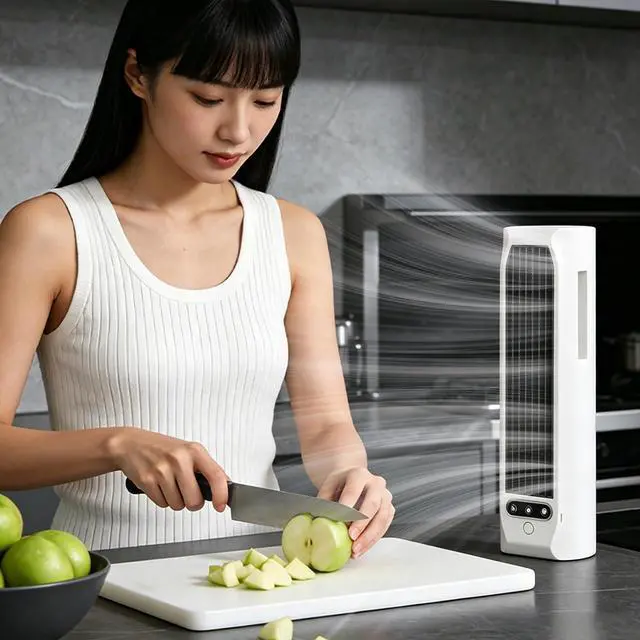 Alt view image 3 of 7 - Portable Tower Fan Quiet USB Rechargeable Air Cooler with 3 Speeds & LED Touch Screen Circulating Fan Air Circulators for Bedroom Office Home (White) (B)